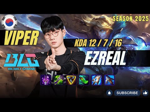 BLG Viper EZREAL vs XAYAH ADC - Patch 25.24 KR Ranked | lolrec
