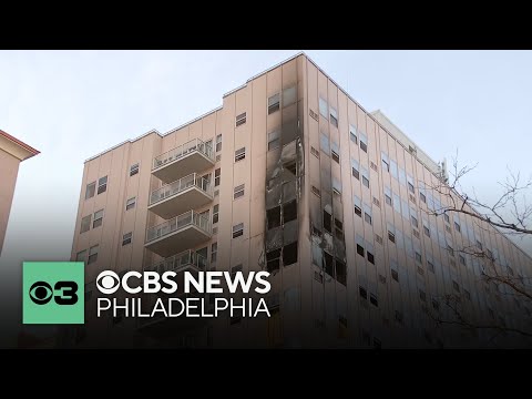 Scorch marks visible on Atlantic City high-rise building after fire
