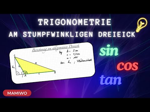 Trigonometrie einfach erklärt: Stumpfwinkliges Dreieck berechnen | Mathe lernen
