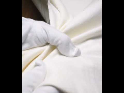 Plain White Natural Organic Khadi Cotton 167 GSM Mercerized Fabric — video