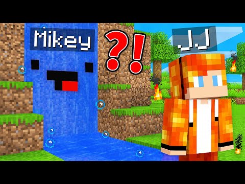 JJ vs Mikey WATER and LAVA Hide and Seek - Maizen Parody Video in Minecraft