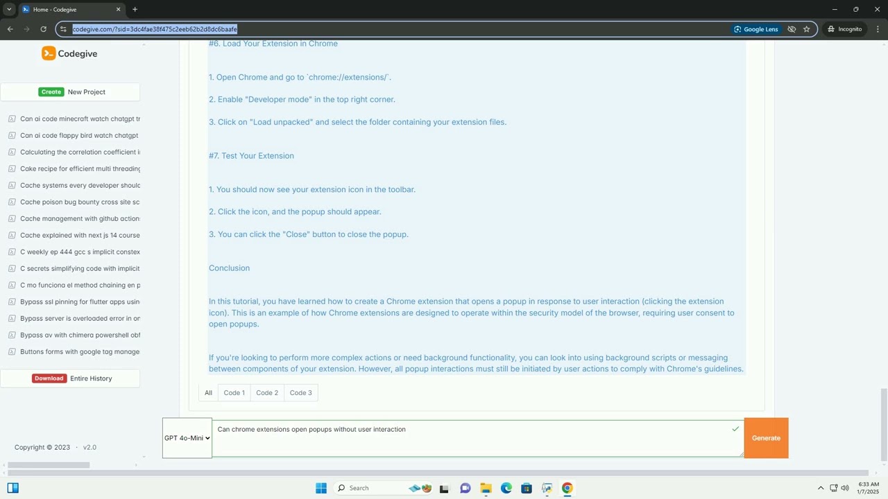can chrome extensions open popups without user interaction