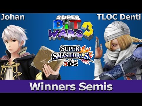 Super Bit Wars 3 Smash 3DS - Johan (Robin) vs TLOC Denti (Sheik) - Winners Semis