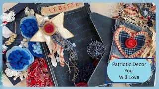 3 Patriotic DIY Decor Projects | Rustic Handmade Felt Crafts for Memorial Day & 4th of July