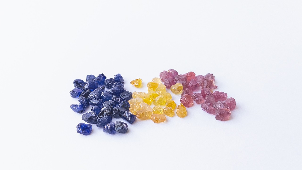 Multi Precious - Ruby, Blue & Yellow Sapphire | Undrilled Rough | 4.5-6mm Bead Size | 60 Pieces | 92 Carats video