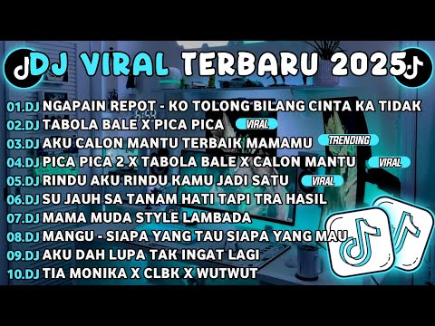 DJ TIKTOK TERBARU 2025🎵DJ NGAPAIN REPOT-KO TOLONG BILANG CINTA KA TIDAK🎵DJ TABOLA BALE X PICA PICA 2