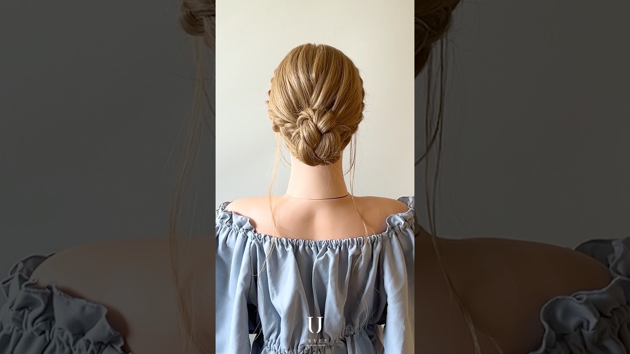 大人可愛い裏編み込みおだんごヘアの作り方