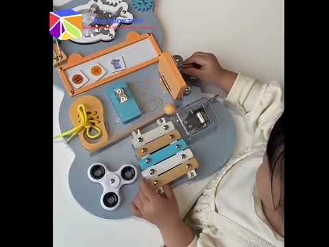 Bảng bận rộn montessori hình gấu rèn luyện đa kỹ năng cho bé, bảng bear busy board phát triển vận động tinh cho bé - BAO NGON TOYS - DG70A 