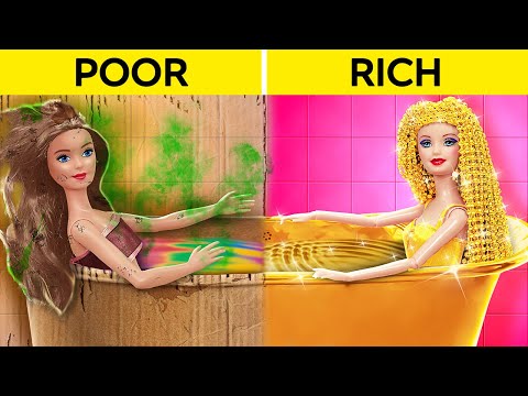 WE ADOPTED A BARBIE ???????? New Beauty Makeover for Barbie Doll || Tiny Miniature DIYs by 123 GO!