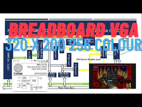 V13 Part 1 320x200 256 Colour Graphics  Breadboard VGA Controller Nanocomp 6809 8 Bit Micro