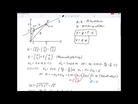 Übungsblatt5.1 – Analytische Geometrie - Geradengleichung in Parameterform Aufg.2a und d