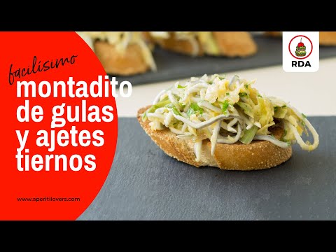 MONTADITO de REVUELTO de GULAS con AJETES TIERNOS y HUEVO - PINCHOS FÁCILES #6