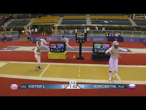 Doha 2021 SWF - L16 - Kiefer USA v Korobeynikova RUS