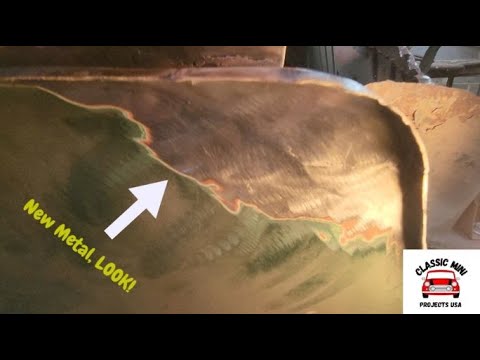 Project Simon: right rear Corner repair, 1968 Classic Mini MK II
