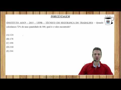 E0181 - INSTITUTO AOCP - 2015 - UFPB - PORCENTAGEM (www.gurudamatematica.com.br)