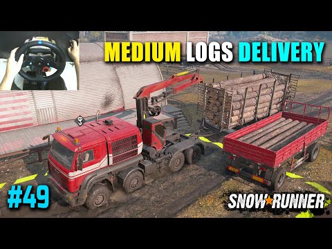 Azov Delivers Medium Logs | Timber For The Locals | Snowrunner Part 49