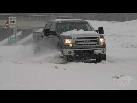 02-17-2021 El Dorado, AR - Heavy Snow, Cars Stuck on Spinning Tires, People Riding 4-Wheelers on Str