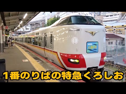 「くろしお60周年記念号」 天王寺駅1番のりばに到着