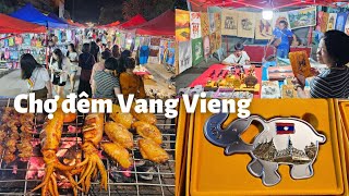 Lào, chợ đêm Vang Vieng: Nhiều món nướng, bánh khọt, Rất nhiều quần áo đồ lưu niệm