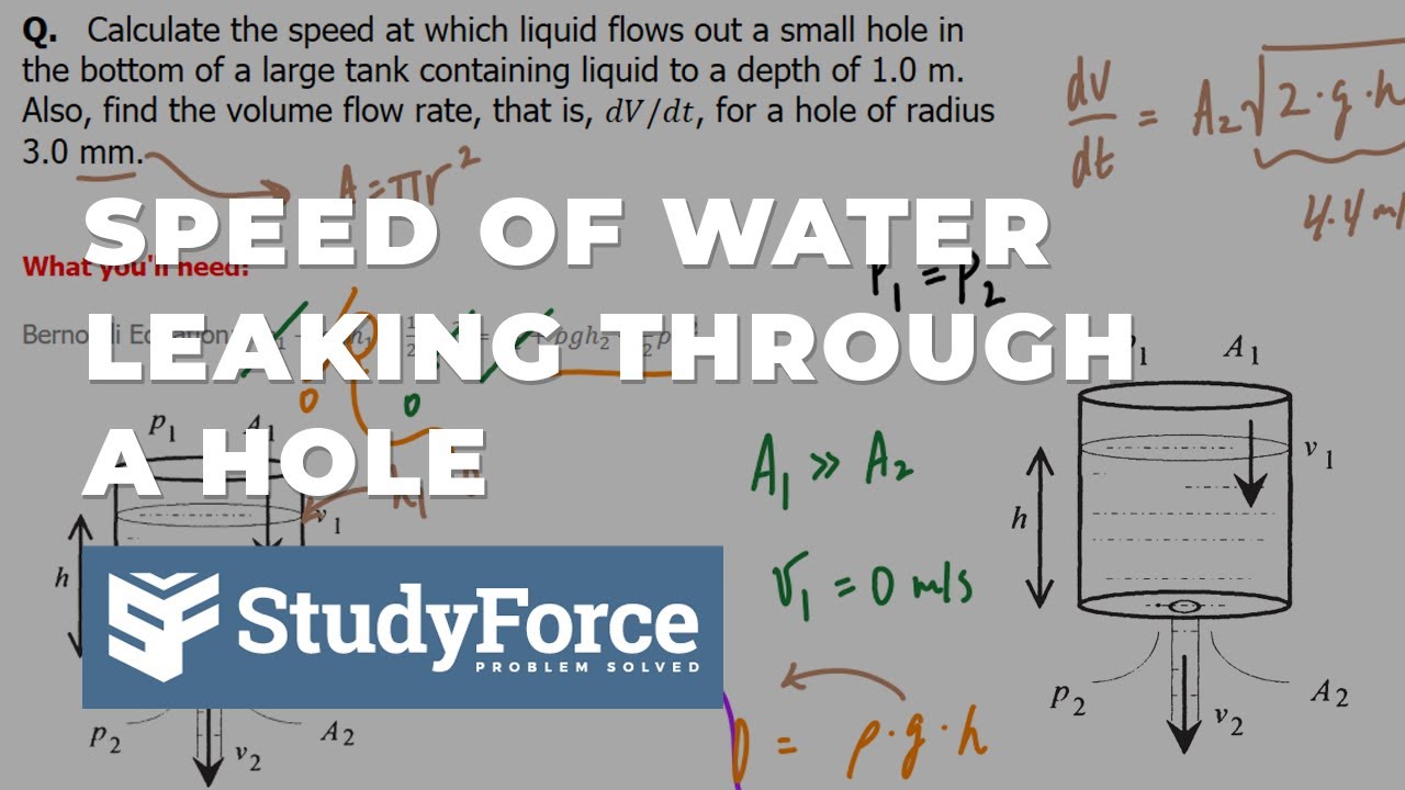 Calculating the Speed of Water Flow Through a Hole | Bernoulli's Equation