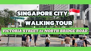 Download the video "SINGAPORE CITY | WALKING TOUR from VICTORIA STREET to NORTH BRIDGE ROAD #singapore #tour"