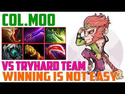 Monkey King - coL.Moo vs tryhard team | Winning is not ez | Dota 2 Gameplay 2017
