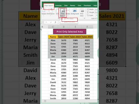 Print Only Selected Area in Excel👍| #63 #exceltutorial |#shorts #youtubeshorts |#excel #tutorial