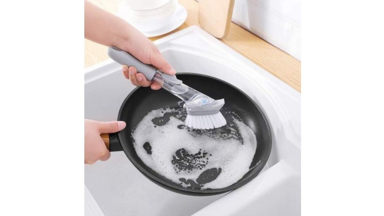 ATAZAR Brosse a vaisselle a réservoir de savon intégré