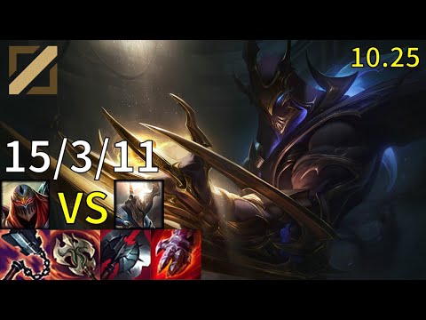 Zed Mid vs Pantheon - KR Challenger | Patch 10.25