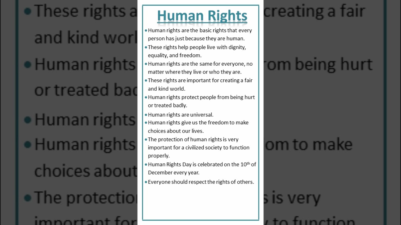 Essay on Human Rights #shorts #ytshorts #rights #humanity  #humanrights #essay #englishgrammar #yt