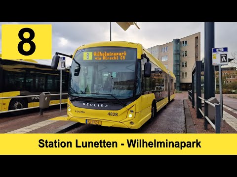 U-OV lijn 8: Station Lunetten - Wilhelminapark | Qbuzz 4828 | 2024