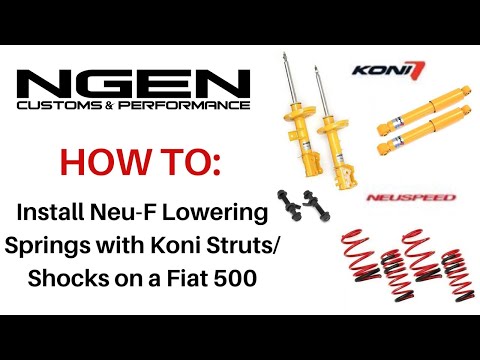 NEUSPEED LOWERING SPRINGS WITH KONI STRUTS & SHOCKS Install on a Fiat 500 - HOW TO!
