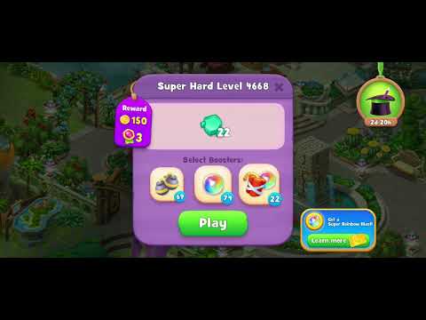 Gardenscapes Level 4668 (Purple Level - Super Hard Level) NO BOOSTER
