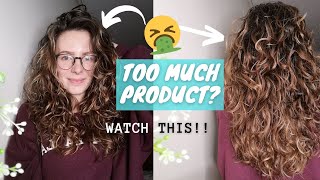 Solutions for Producty, Greasy, Sticky, Hard, Stringy & Limp Curls // Too much product in curly hair