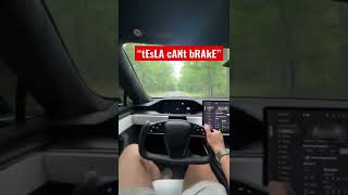 WORLDS FASTEST TESLA PLAID CAN’T STOP ⁉️🛑 0-100-0 BRAKE TEST #Shorts