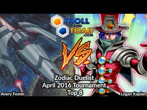 Avery Foster (Island Kozmo) Vs Logan Kaplan (Odd Pepe) - Yugioh ZD April 2016 Tournament Top 8