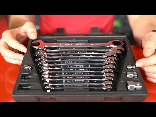 Video Teaser für KS TOOLS 503.4266 GEARplus Ratschenringmaulschlüssel-Satz, 16-tlg