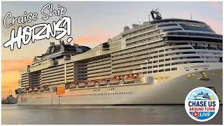 9 Different Cruise Ship Horns | Compilation | Chase Us Around Town