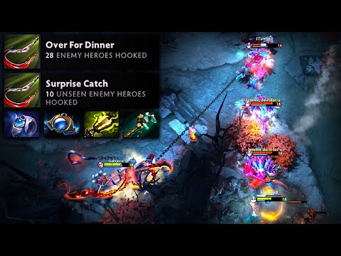 HOOK HOOK HOOK 🔥🔥🔥 Epic UNSEEN Enemy Heroes Hooked By Pos 4 Pudge | Pudge Official