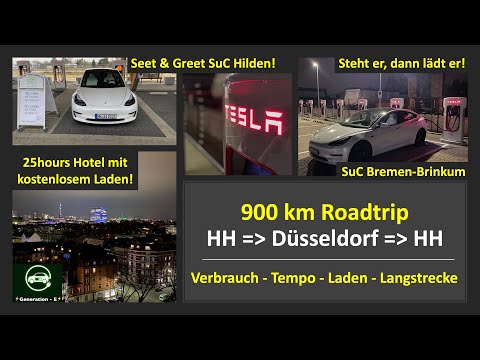 900KM Roadtrip - Langstrecke im Tesla Model 3 - SuC Ladepark Kreuz Hilden - kostenlos Laden im Hotel