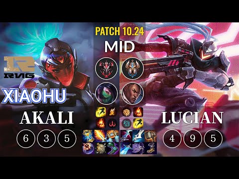 RNG Xiaohu Akali vs Lucian Mid - KR Patch 10.24