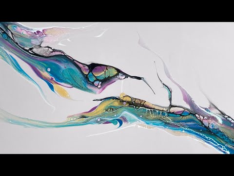 110. Bloom Swipe Technique; Bloom Swipe Scoop and Drag; fluid art