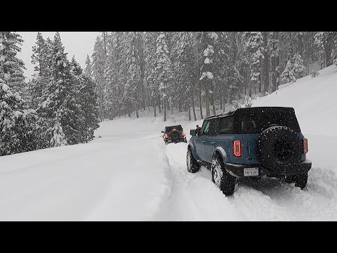 Pushing the New Ford Bronco through  4' of Snow