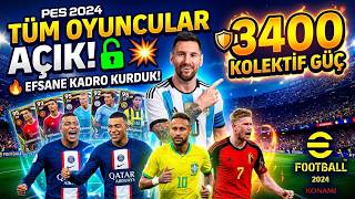 TÜM OYUNCULAR AÇIK! 🔓 | 3400 KOLEKTİF GÜÇ KADRO KURULUMU (PES 2024 KURULUM)