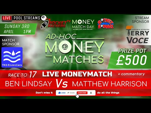 Ad-Hoc Money Match - Blackball Rules - Ben Lindsay v Matt Harrison for £500