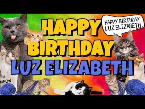 Happy Birthday Luz Elizabeth! Crazy Cats Say Happy Birthday Luz Elizabeth (Very Funny)