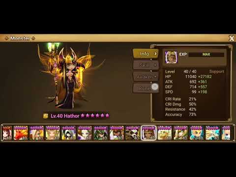 Summoners war Best Hathor in the world!