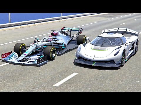 Koenigsegg Jesko vs Mercedes F1 2020 - Drag Race 2020