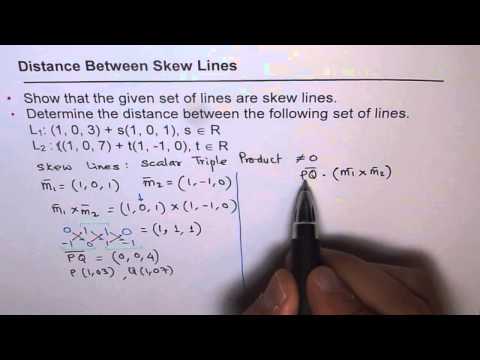 VECTORS TEST: Find Distance Between Skew Lines by finding Normal and Projection - EDEXCEL - GCSE