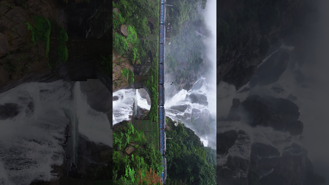 The mighty Dudhsagar waterfalls in monsoon. #dudhsagar #waterfalls #goa